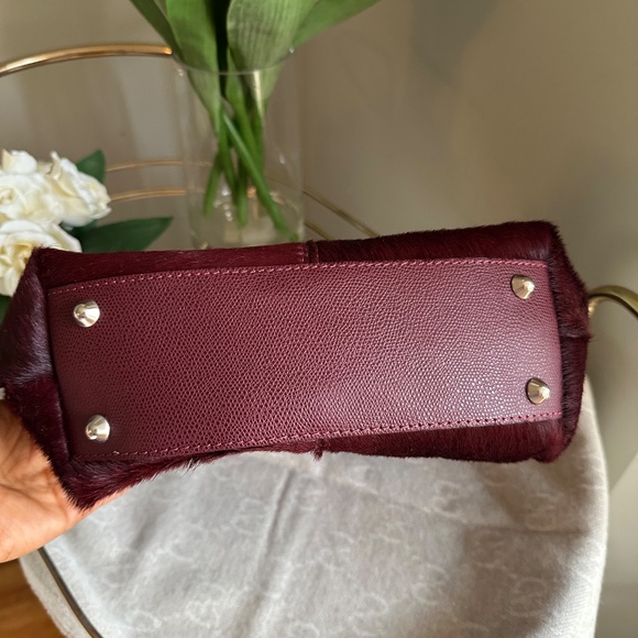 Maurizio Taiuti Burgundy Leather Cowhide Tote Bag NWT - Picture 5 of 6